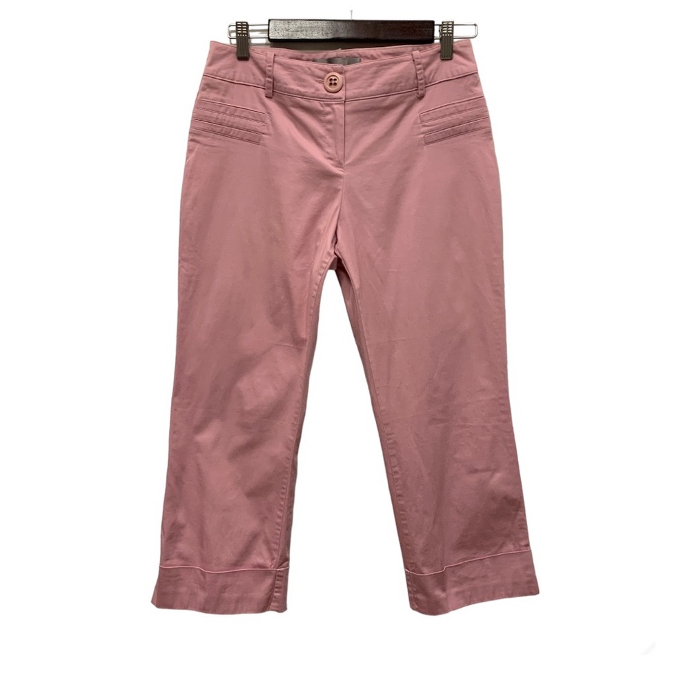 Melanie Lyne Pink Cotton Cropped Pants, Size 8